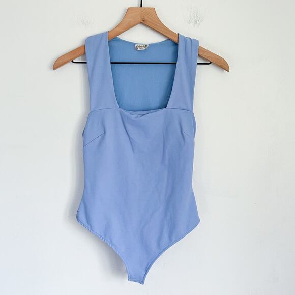 Free People Tops - Free People Intimately She's So Sleek Thong Bodysuit Blue Size XS